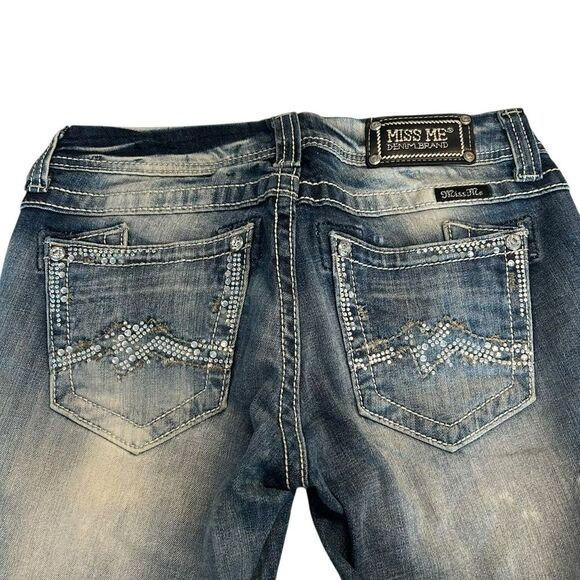 Miss Me Women’s Size 28x33 Straight Leg Jeans‎ Rhinestone Bling Pockets - Picture 5 of 10